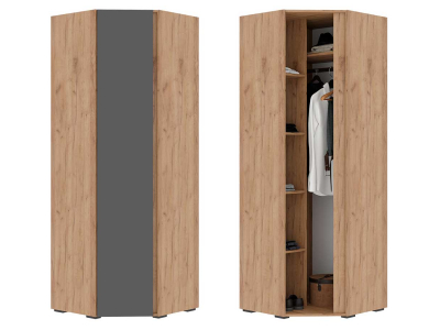 Угловой шкаф "Хелен ШК 04" графит+крафт