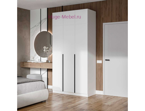 Шкаф "Лион ШК-02" белый высотой 240 см