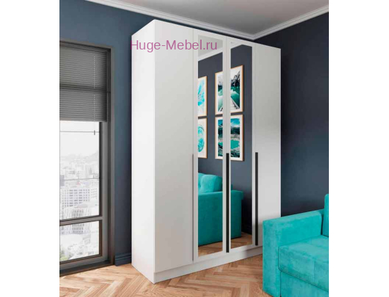 Шкаф "Мадрид" 1,6 м с зеркалом белый