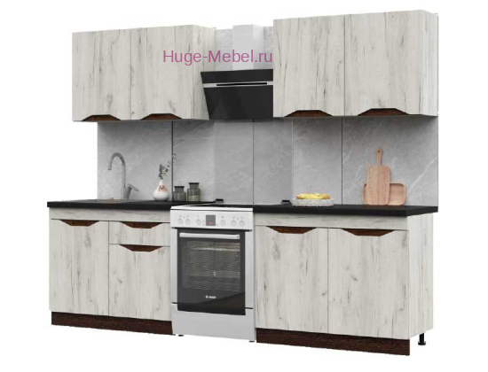 Готовая кухня "Паола крафт белый" 2 метра