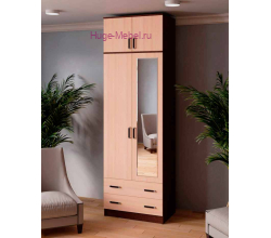 Шкаф "Лагуна-08 венге" высотой 255 см с зеркалом