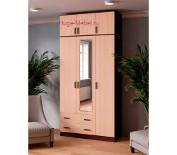 Шкаф с зеркалом "Лагуна венге" высотой 255 см