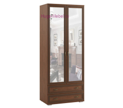 Шкаф двухстворчатый с зеркалом "Ливорно ЛШ-23" орех
