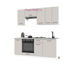 Кухня 2 метра "Индира" лофт дюна/корпус белый +столешница мрамор лацио