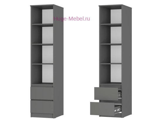 Пенал с открытыми полками "Симпл ПН-18" графит