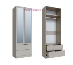 Шкаф 80 см с 2 ящиками и зеркалом "Мадрид" кашемир