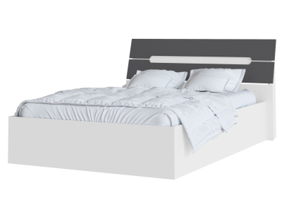 Кровать 140х200 "Гавана" графит/белый с основанием ЛДСП Кровать 140х200 "Гавана" графит/белый с основанием ЛДСП