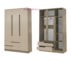 Шкаф 3-х створчатый "Гавана" кашемир/крафт серый