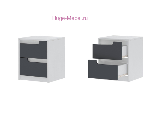 Тумба прикроватная "Гавана" графит/белый