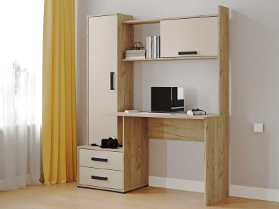 Стол компьютерный "Квартет-9" кашемир/крафт серый Стол компьютерный "Квартет-9" кашемир/крафт серый