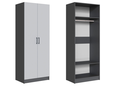 Шкаф платяной "Вегас 800" графит +серый камень