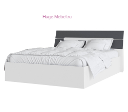 Кровать 160х200 "Гавана" графит/белый с основанием ЛДСП