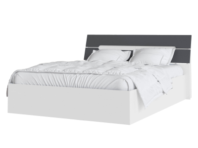 Кровать 160х200 "Гавана" графит/белый с основанием ЛДСП Кровать 160х200 "Гавана" графит/белый с основанием ЛДСП