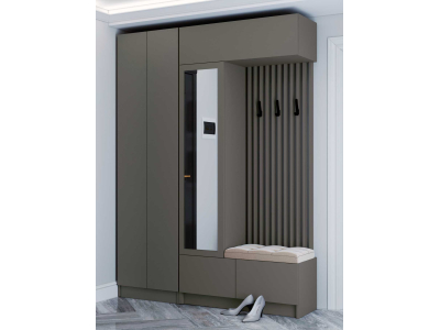 Прихожая "Руэлла" 1.6 метра графит серый