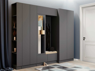 Прихожая "Руэлла" 2.7 метра графит серый