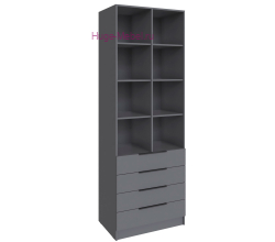Стеллаж 80 см с 4 ящиками "Мадрид" графит