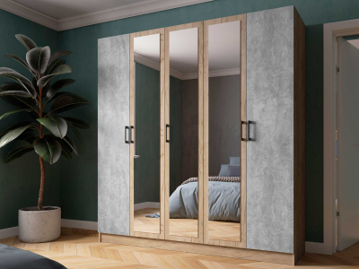 Шкаф 200 см "Вегас" крафт серый +цемент Шкаф 200 см "Вегас" крафт серый +цемент