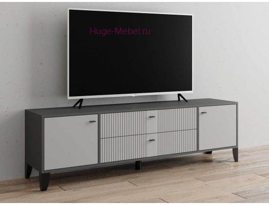 Тумба ТВ "Парус-10" графит/светло-серый