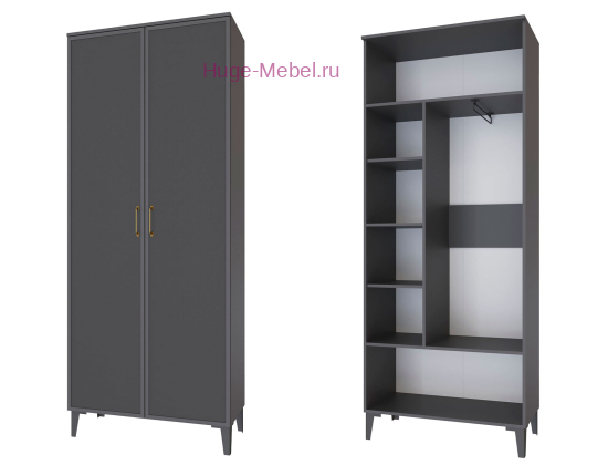 Шкаф 2-х створчатый "Толедо ТШ-30" графит