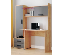 Стол компьютерный "Квартет-9" графит +крафт золотой