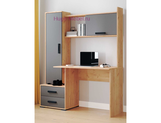 Стол компьютерный "Квартет-9" графит +крафт золотой