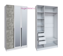 Шкаф "Мадрид" 1,2 м с 3 ящиками внутри с зеркалом ателье