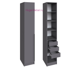 Шкаф "Мадрид" 40 см с 3 ящиками внутри (графит)