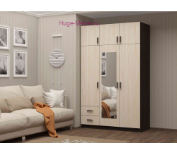 Шкаф 3-х створчатый с ящиками Венге/Лоредо