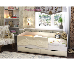 Кровать детская "Дельфин 1.6" ваниль