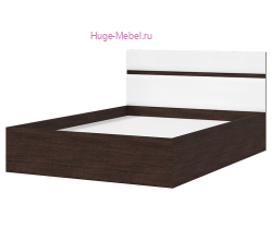 Кровать 140х200 "Либерти КР 01" белый глянец/венге