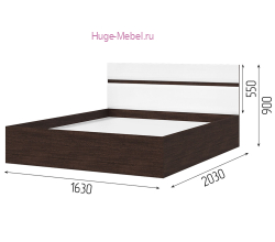 Кровать 160х200 "Либерти КР 02" белый глянец/венге