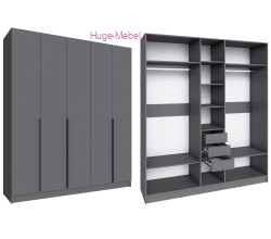 Шкаф "Мадрид" 2 метра графит с 3 ящиками внутри