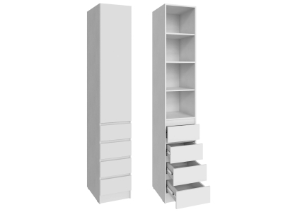 Шкаф "Мадрид" 40 см с 4 ящиками без ручек белый Шкаф "Мадрид" 40 см с 4 ящиками без ручек белый