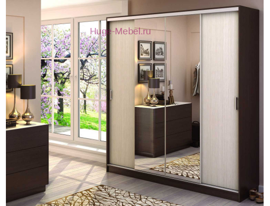 Шкаф-купе "Альянс 2 венге/дуб"
