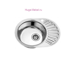 Мойка врезная овальная 570*450, 0,6 мм (правая)