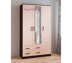 Шкаф с зеркалом "Лагуна" венге/дуб