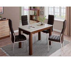 Стол обеденный "Бостон-1" орех/белый гранит